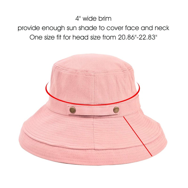 SOMALER Womens Cotton Wide Brim Sun Hats UPF54+ UV Packable Beach Hat Summer Bucket Cap for Travel - Image 5